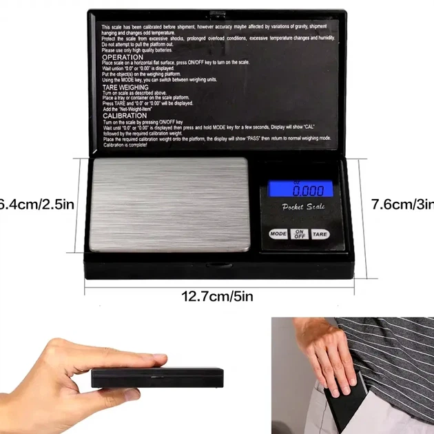 Электронные ювелирные весы ACS MS 1000г 0,1г с подсветкой и автоматическим отключением для точного взвешивания - Фото 8 Электронные ювелирные весы ACS MS 1000г 0,1г с подсветкой и автоматическим отключением для точного взвешивания - изображение 8