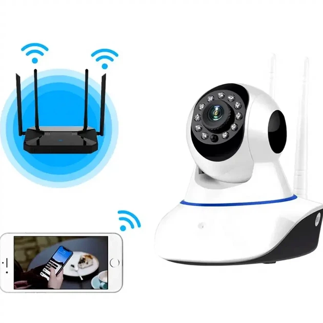 Камера видеонаблюдения IP поворотная с ИК подсветкой и поддержкой WiFi 720p модель Q5 - изображение 6