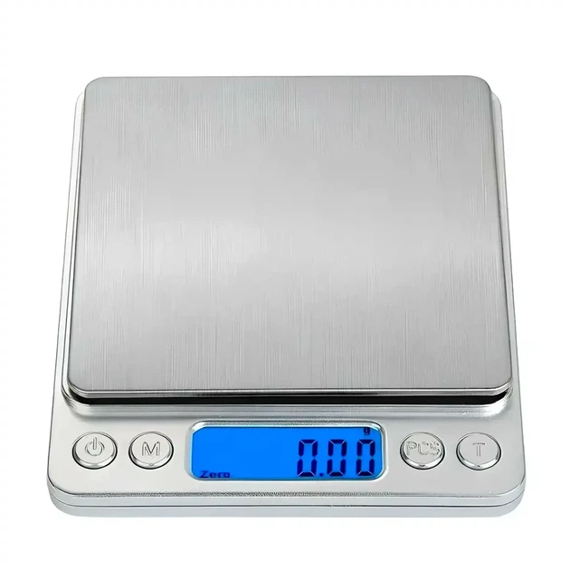 Ювелирные электронные весы 500 г 0,01 г с LCD дисплеем на батарейках MS-1729B серебристые - изображение 3