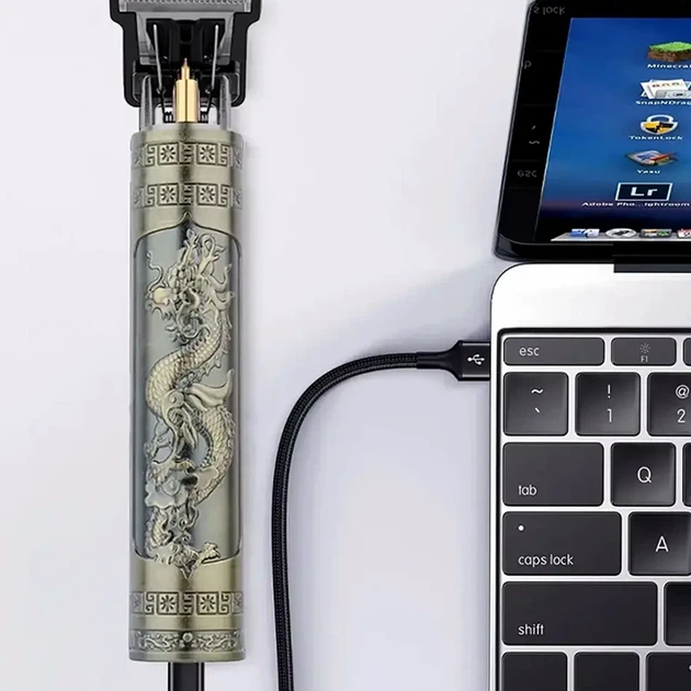 Беспроводной триммер T9 для стрижки волос 4 насадки аккумуляторный USB зарядка нержавеющая сталь мощность 5 Вт бронза - Фото 7 Беспроводной триммер T9 для стрижки волос 4 насадки аккумуляторный USB зарядка нержавеющая сталь мощность 5 Вт бронза - изображение 7