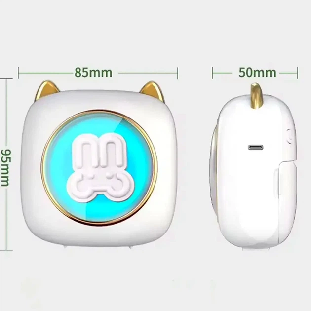 Детский мини принтер термопринтер 1200 мАч 57мм Bluetooth белый с RGB подсветкой 1 рулон бумаги - изображение 9