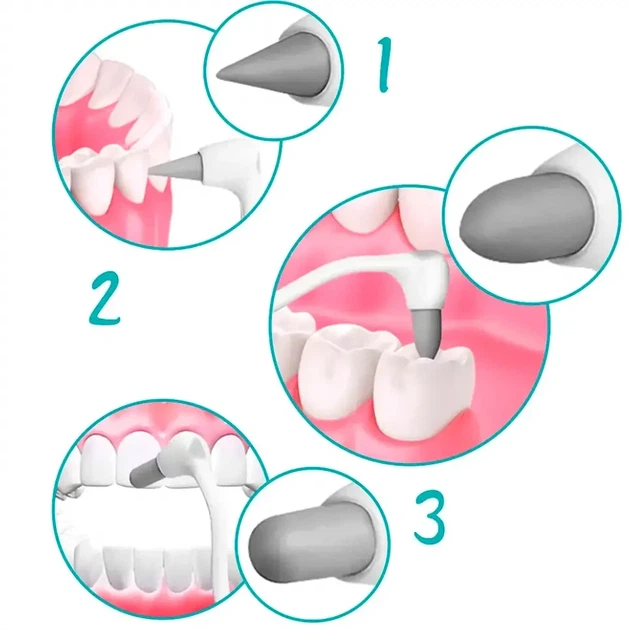 Система ухода за зубами 5 насадок ультразвуковая эффективность DentalPro черный - изображение 7