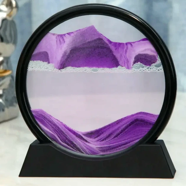 Настольная 3D картина антистресс Фиолетовый акрил стекло песчаный пейзаж размер 19х18х3.8 см - Фото 10 Настольная 3D картина антистресс Фиолетовый акрил стекло песчаный пейзаж размер 19х18х3.8 см - изображение 10