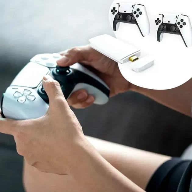 Игровая консоль 64GB 4K две джойстика 20000 игр портативная M15 белая - изображение 5