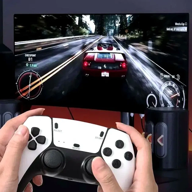 Игровая консоль 64GB 4K две джойстика 20000 игр портативная M15 белая - изображение 7