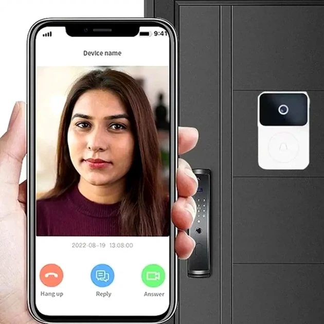 Беспроводная видеокамера звонка с Wi-Fi 720P ночное видение двусторонняя аудиосвязь USB белый M6 - изображение 5