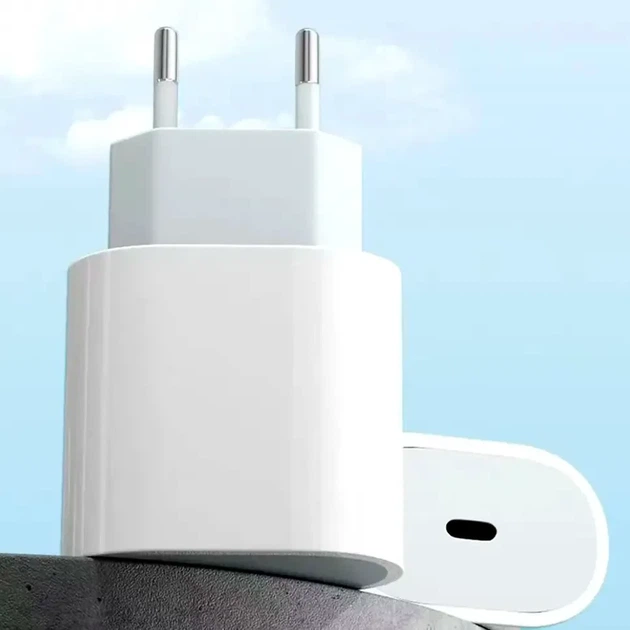 Сетевое зарядное устройство 35W USB-C с кабелем 1м для быстрой зарядки телефонов белое пластиковое - Фото 3 Сетевое зарядное устройство 35W USB-C с кабелем 1м для быстрой зарядки телефонов белое пластиковое - зображення 3