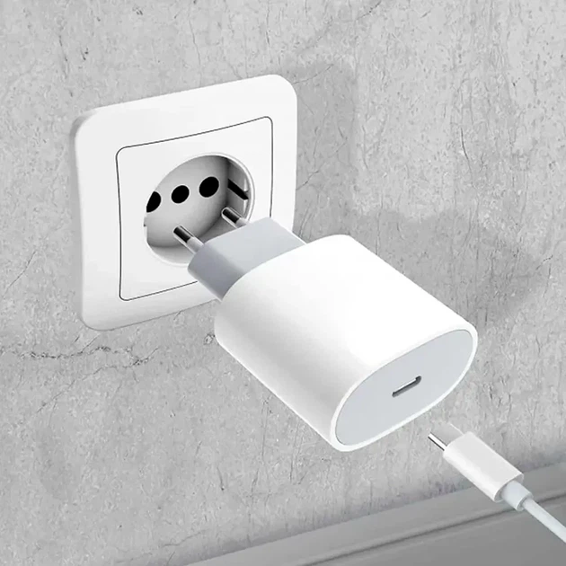 Сетевое зарядное устройство 35W USB-C с кабелем 1м для быстрой зарядки телефонов белое пластиковое - Фото 6 Сетевое зарядное устройство 35W USB-C с кабелем 1м для быстрой зарядки телефонов белое пластиковое - зображення 6