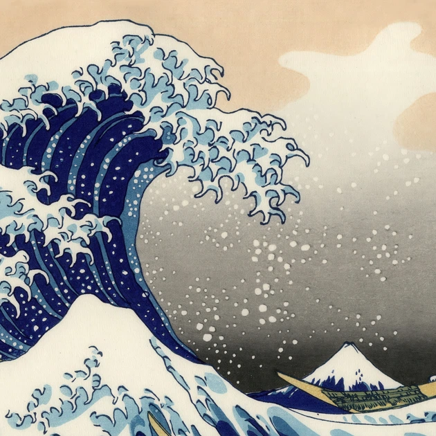 Інтер'єрна картина Велика хвиля в Канаґаві, Хокусай, Hokusai, Great Wave off Kanagawa, 28×42 см (id6779) - зображення 3