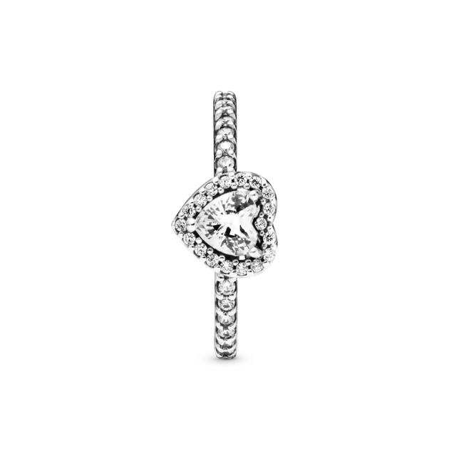 Серебряное кольцо Pandora «Искренние чувства» Серебряное кольцо Пандора Сердце Паве 198421C01 16 мм 17.8 мм - изображение 2