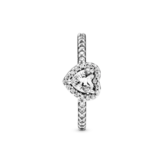 Серебряное кольцо Pandora «Искренние чувства» Серебряное кольцо Пандора Сердце Паве 198421C01 16 мм - изображение 2