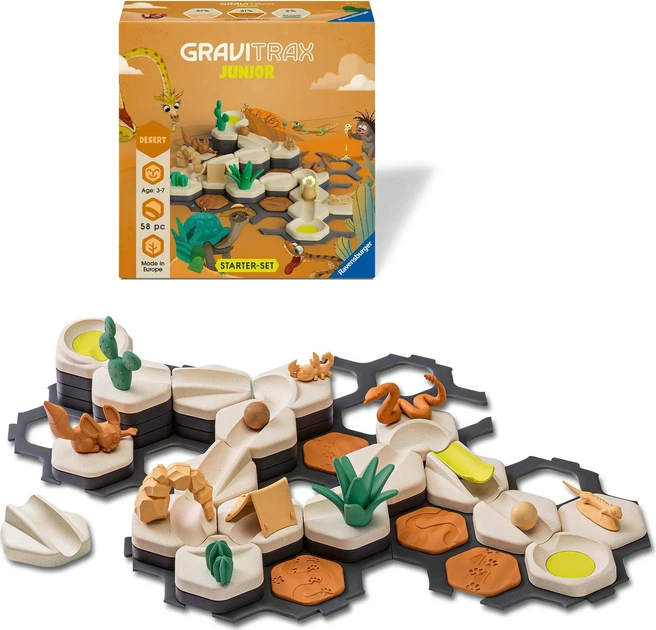 Набір інтерактивного трек-конструктора Ravensburger GraviTrax Junior: Starter-Set S Desert (24585) (4005556245857) - Фото 3 Набір інтерактивного трек-конструктора Ravensburger GraviTrax Junior: Starter-Set S Desert (24585) (4005556245857) - зображення 3