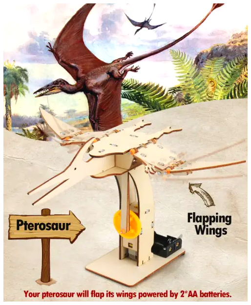 Механическая 3D головоломка пазл Динозавр Pterodactyl для детей и взрослых развивающая модель с движением - изображение 2