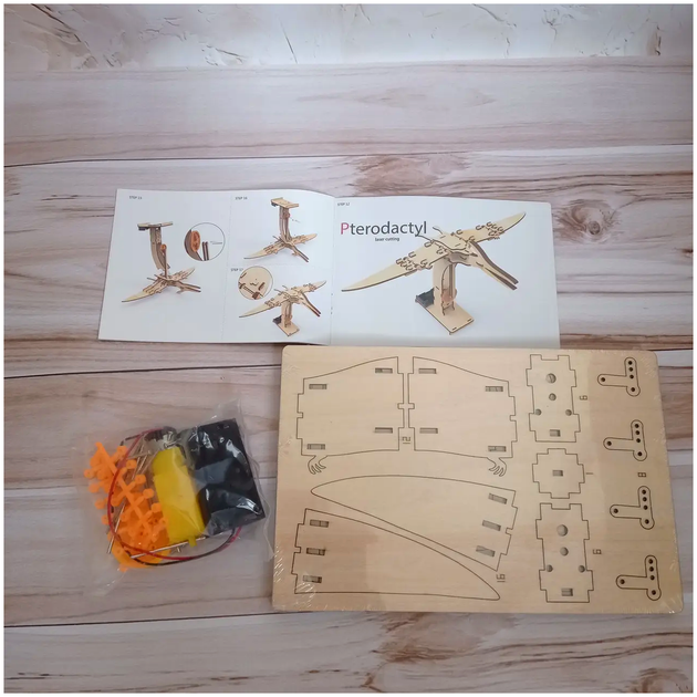 Механическая 3D головоломка пазл Динозавр Pterodactyl для детей и взрослых развивающая модель с движением - изображение 3