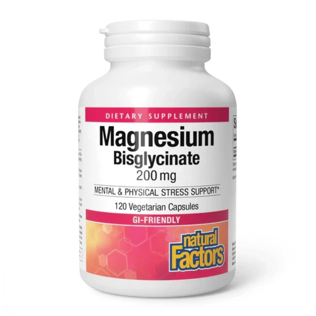 Магній Бісгліцинат Magnesium Bisglycinate 200 мг Natural Factors, 120 капсул - Фото 1 Магній Бісгліцинат Magnesium Bisglycinate 200 мг Natural Factors, 120 капсул - зображення 1