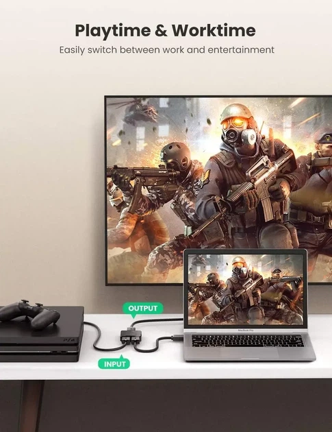 Сплиттер Ugreen HDMI 2.0 двунаправленный переключатель 2 в 1 / 1 в 2, 4K 60Hz, 3D - Фото 8 Сплиттер Ugreen HDMI 2.0 двунаправленный переключатель 2 в 1 / 1 в 2, 4K 60Hz, 3D - изображение 8