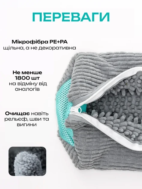 Мішок сумка для безпечного прання дитячого дорослого взуття в пральній машині чохол для кросівок із захистом від деформації - зображення 2