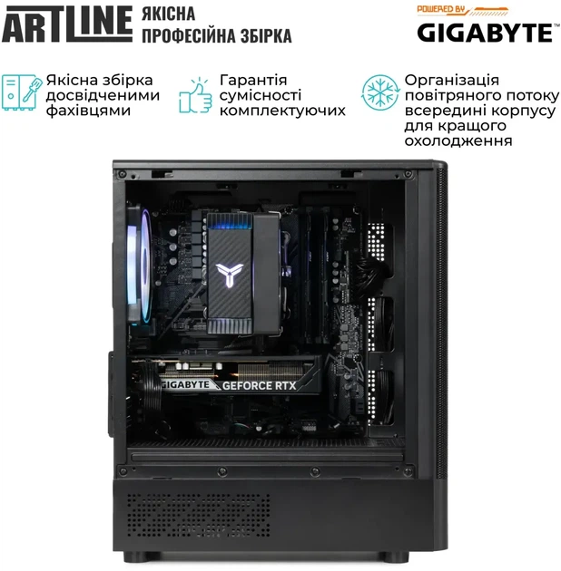 Компьютер ARTLINE Gaming X49 Powered by Gigabyte (X49v90) AMD Ryzen 5 5600 / RAM 16 ГБ / SSD 1 ТБ / nVidia GeForce RTX 5060 Ti, 8 ГБ - изображение 8