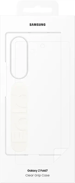 Захисний чохол із ремінцем і захисними плівками для Samsung Galaxy Fold7 Clear Grip Case Прозорий (EF-QF966) - зображення 3