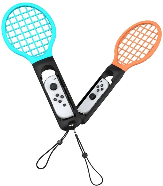 Uchwyt Yaxo na Joy-Con Tennis Pro Set do NS/NS2 Inferno Pomarańczowy/Niebieski (YGTPSJCH01CM) - obraz 4