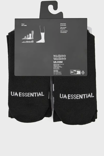 Шкарпетки (6 пар) UA Essential 6pk Crew Under Armour XL 1387058-101 - изображение 3