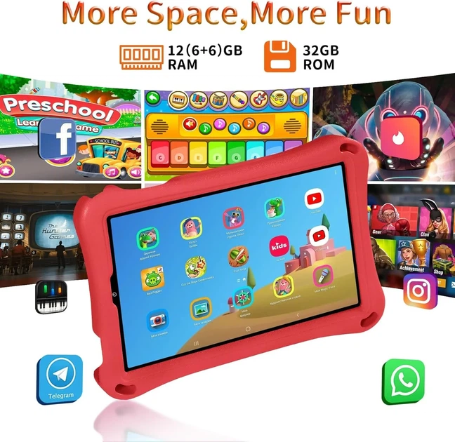 Планшет 9'' Full HD DEERTimeME 6+6/32Gb / 8 ядер / Android 15 Черно-серый (101976946) - изображение 4
