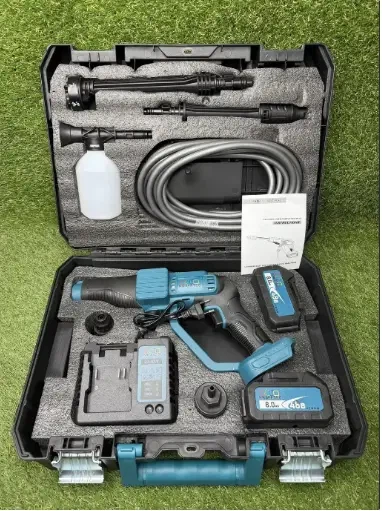 Мойка высокого давления Krafftec 48V 8Ah аккумуляторная 45 бар беспроводная, 6 л/мин, вес 2 кг - изображение 3