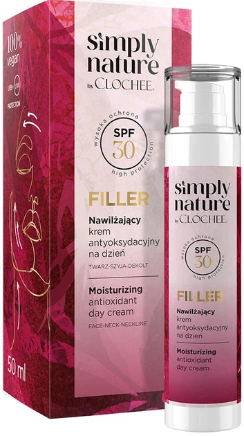 Krem do twarzy Clochee Simply Nature Filler SPF30 nawilzajacy 50 ml (5905616138596) - obraz 2