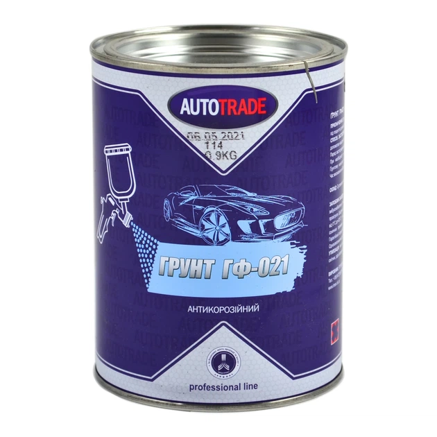 Ґрунт універсальний антикорозійний Autotrade ГФ-021 сірий матовий 0,9 кг - Фото 1 Ґрунт універсальний антикорозійний Autotrade ГФ-021 сірий матовий 0,9 кг - зображення 1