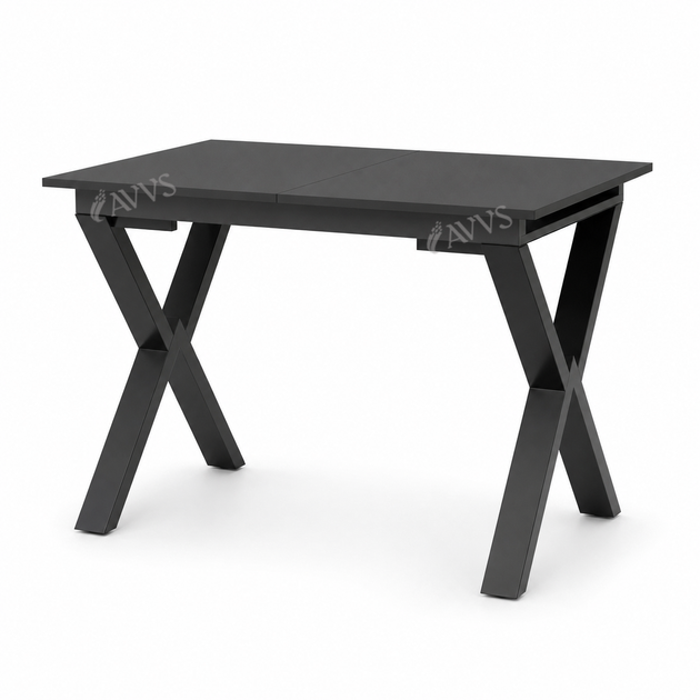 Стол кухонный раскладной RoMax Next 110х75 (150х75) см Loft Антрацит/Черный - Фото 1 Стол кухонный раскладной RoMax Next 110х75 (150х75) см Loft Антрацит/Черный - изображение 1