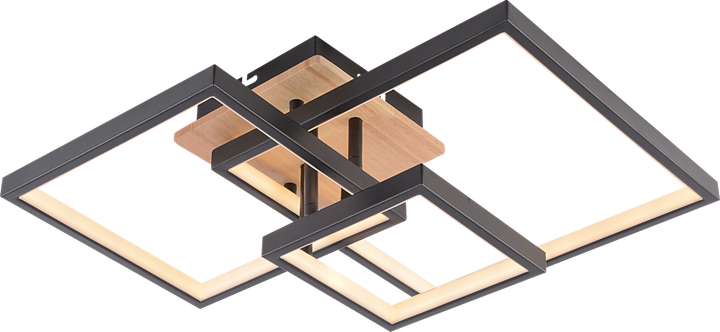 Люстра потолочная VALESO DK6589-3 BK+WOOD, черный + дерево, LED 102W - изображение 3
