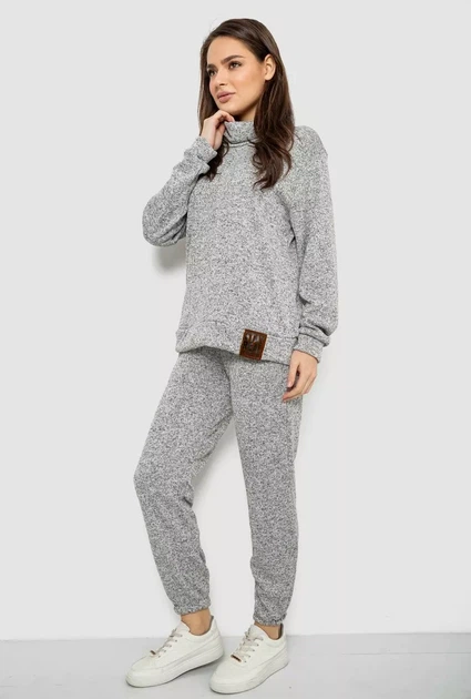 Костюм жіночий повсякденний, колір сірий, 257R123 розмір S - изображение 5