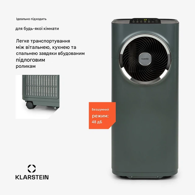 Мобільний кондиціонер Klarstein Kraftwerk Smart 10K 1150 Вт 440 м³/год (10034667) - зображення 4
