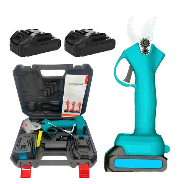 Аккумуляторный секатор Crafting Tools в кейсе 21 В 2 АКБ Li-Ion 25 мм ABS/сталь - изображение 2