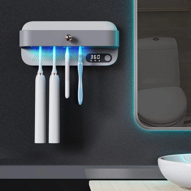 Держатель для зубных щёток с УФ-стерилизатором настенный на 4 щётки USB аккумулятор 3000 мАч - изображение 3