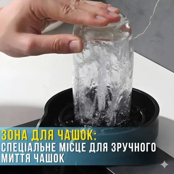 Кухонна мийка RK Водоспад 75х46 см нержавіюча сталь глибока чаша 20 см висувний змішувач 3 режими - зображення 6