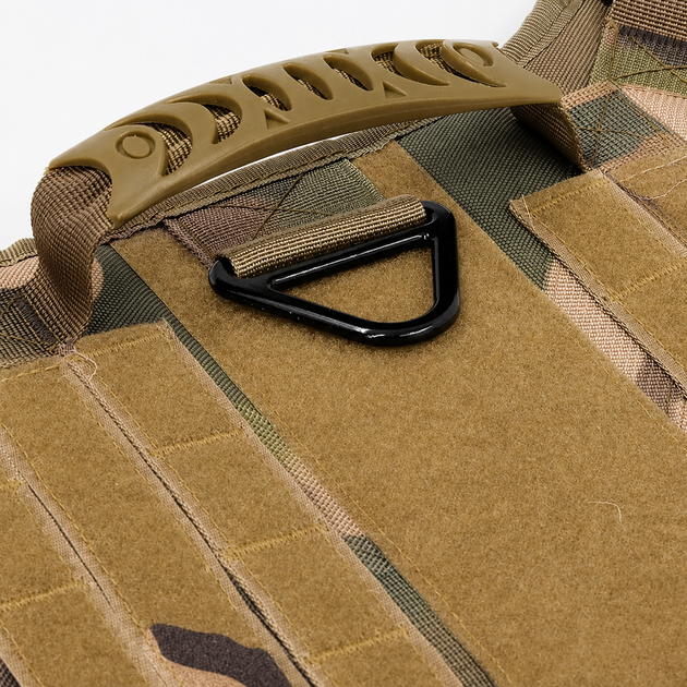 Шлейка для собак Tactical K9, металева пряжка фастекс і система MOLLE, L (77-99 см) Камуфляж (271L-CAMO) - Фото 3 Шлейка для собак Tactical K9, металева пряжка фастекс і система MOLLE, L (77-99 см) Камуфляж (271L-CAMO) - зображення 3