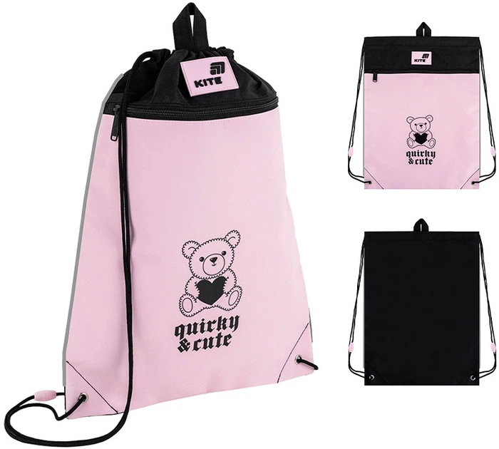 Набір Kite Quirky & Cute рюкзак + пенал + сумка для взуття Рожевий (SET_K26-584M-1) - Фото 16 Набір Kite Quirky & Cute рюкзак + пенал + сумка для взуття Рожевий (SET_K26-584M-1) - зображення 16