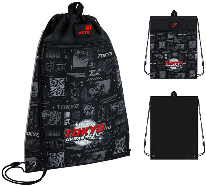 Набір Kite Anime Boy рюкзак + пенал + сумка для взуття Чорний (SET_K26-585M-5) - зображення 14