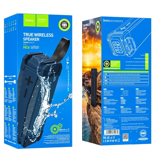 Портативна колонка Hoco HC6 Magic Sports BT Speaker 10W*2 IPX6 Navy Blue - зображення 4
