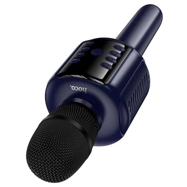 Портативна колонка-мікрофон Hoco L24 Shine Karaoke Microphone 5W Blue - зображення 3