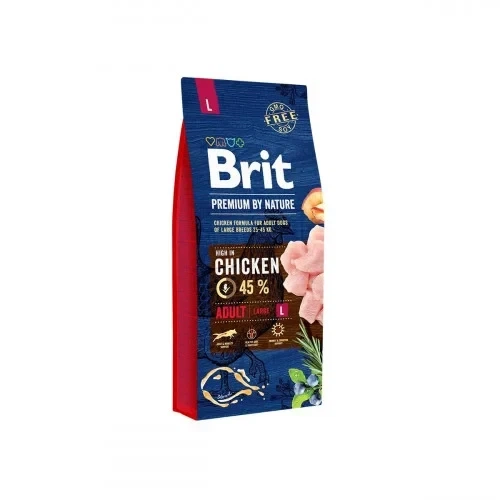 Сухий корм для собак великих порід Brit Premium Dog Adult L, з куркою, 8 кг - Фото 1 Сухий корм для собак великих порід Brit Premium Dog Adult L, з куркою, 8 кг - зображення 1
