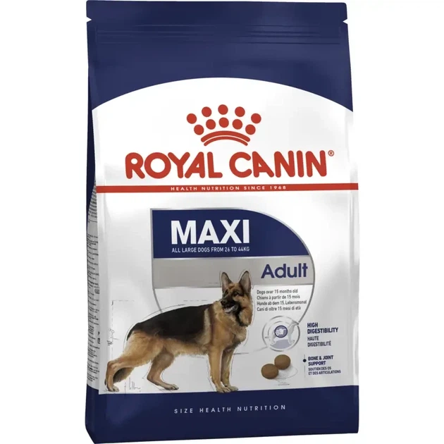 Royal Canin Maxi Adult - сухий корм для дорослих собак великих порід 4 кг - Фото 1 Royal Canin Maxi Adult - сухий корм для дорослих собак великих порід 4 кг - изображение 1
