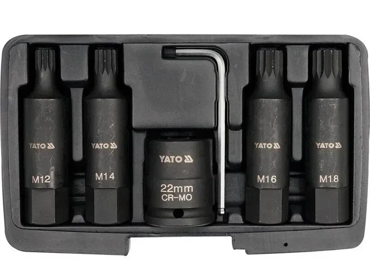 Набір ударних біт YATO SPLINE M12-M22 3/4 6 шт YT-1157 - Фото 1 Набір ударних біт YATO SPLINE M12-M22 3/4 6 шт YT-1157 - изображение 1