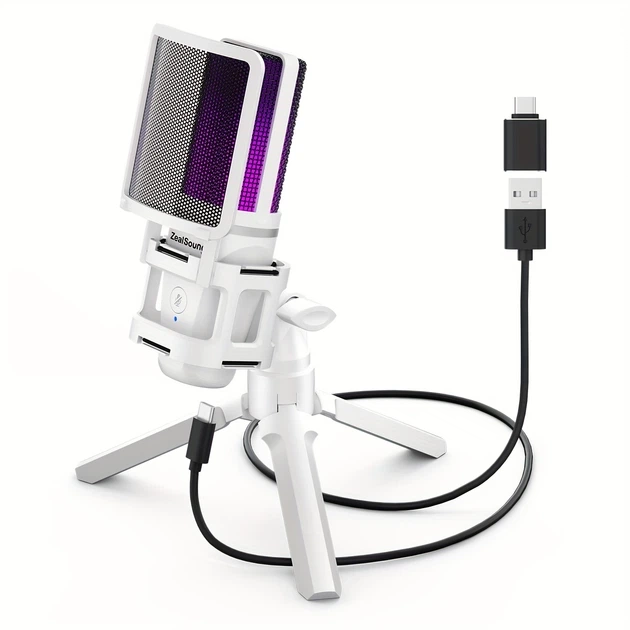 Ігровий USB-мікрофон ZealSound A68 RGB, шумозаглушення та кришталевий звук - изображение 6