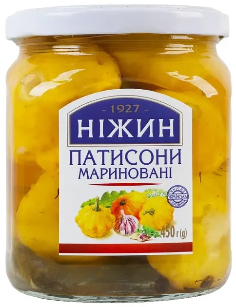 Упаковка патиссонов Ніжин Маринованных 450 г х 6 шт (4823006809158) - Фото 2 Упаковка патиссонов Ніжин Маринованных 450 г х 6 шт (4823006809158) - изображение 2