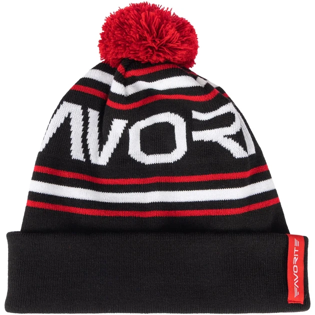 Шапка Favorite Pompon Hat 56 Black White Logo - Фото 4 Шапка Favorite Pompon Hat 56 Black White Logo - зображення 4