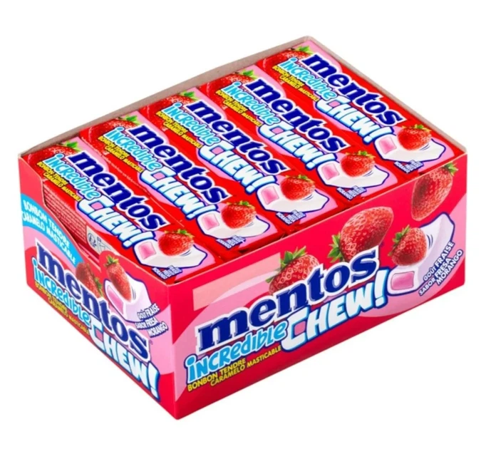 Жевательная резинка Mentos Incredible Chew Strawberry со вкусом клубники 45 г - изображение 4