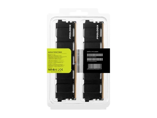 Пам'ять 16Gb x 2 (32Gb Kit) DDR4, 3200 MHz, Prologix, Black, 16-20-20, 1.35V, з радіатором (PRO32GB3200B4K) - изображение 6
