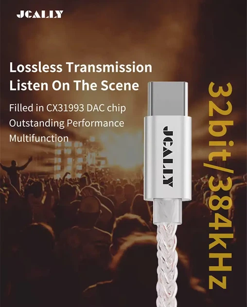 JCALLY JM7 (Type-c to 3.5mm CX31993) – Портативный усилитель Hi-Fi ЦАП с кристально чистым звуком - изображение 3